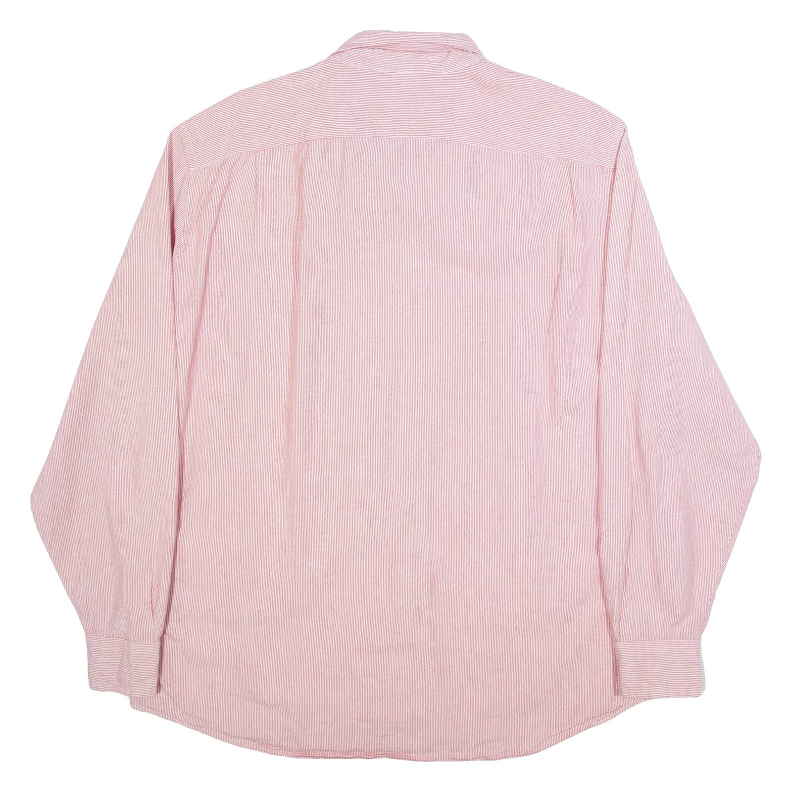 NAUTICA Mens Shirt Pink Striped Long Sleeve L