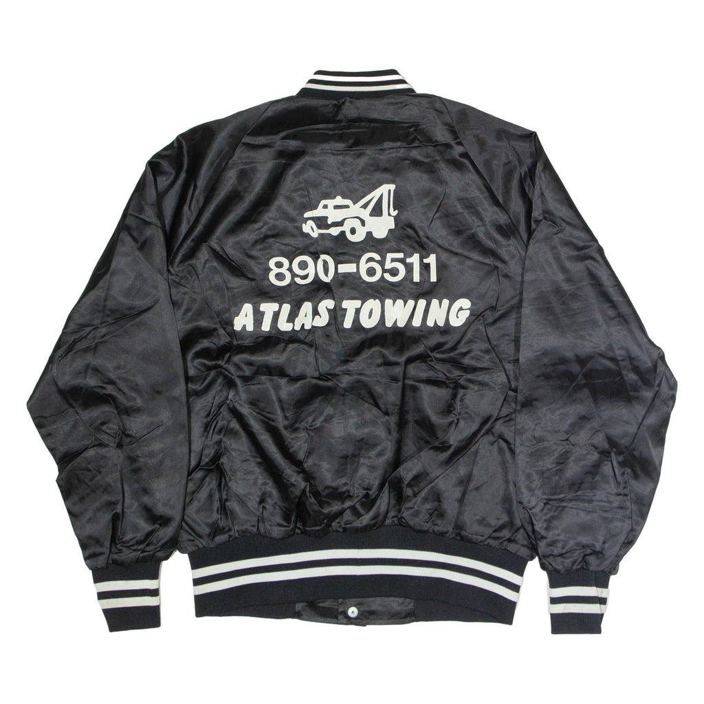 SPORTSMASTER Mens Varsity Jacket Black Nylon USA L