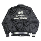 SPORTSMASTER Mens Varsity Jacket Black Nylon USA L
