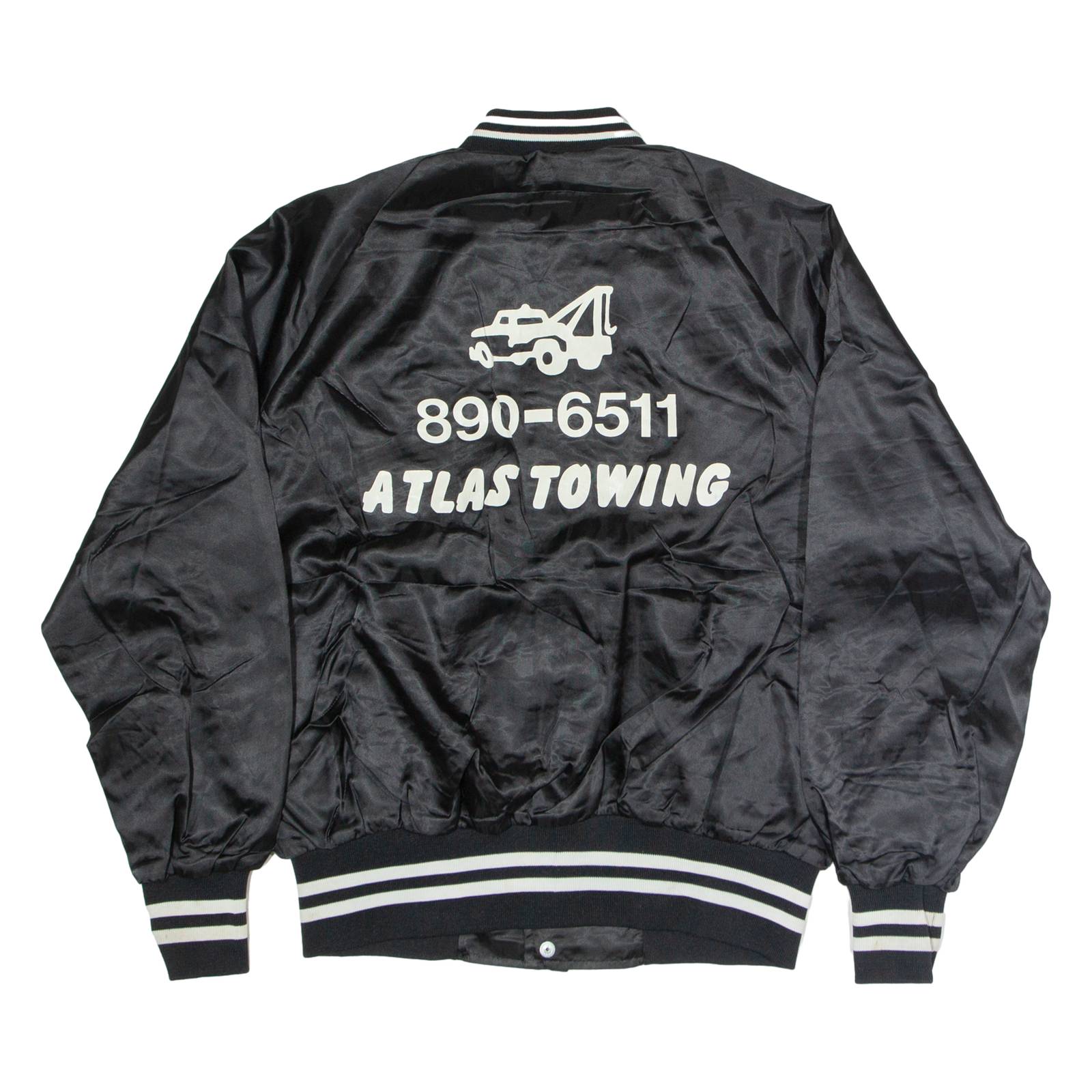 SPORTSMASTER Mens Varsity Jacket Black Nylon USA L