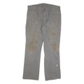 DICKIES Mens Cotton Blend Grey Regular Fit Straight Leg Trousers W36 L30