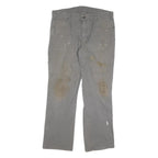 DICKIES Mens Cotton Blend Grey Regular Fit Straight Leg Trousers W36 L30