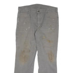 DICKIES Mens Cotton Blend Grey Regular Fit Straight Leg Trousers W36 L30