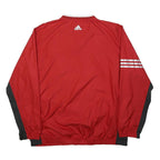 ADIDAS Mens Red & Black V-Neck Pullover Polyester Sports Jacket XL ClimaProof