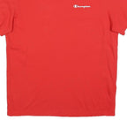 CHAMPION Mens Red Plain T-Shirt M Short Sleeve Crew Neck Cotton Blend