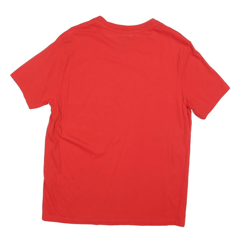 CHAMPION Mens Red Plain T-Shirt M Short Sleeve Crew Neck Cotton Blend