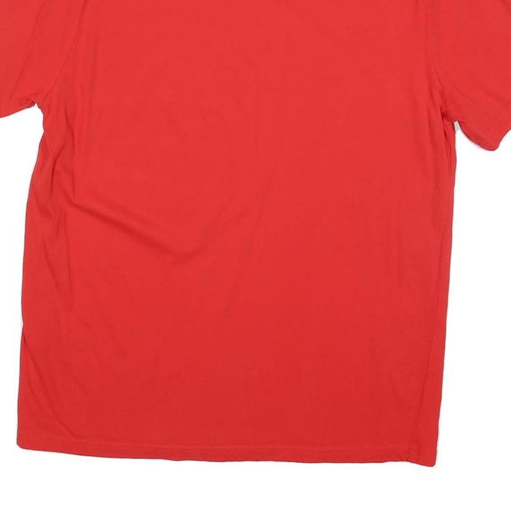 CHAMPION Mens Red Plain T-Shirt M Short Sleeve Crew Neck Cotton Blend
