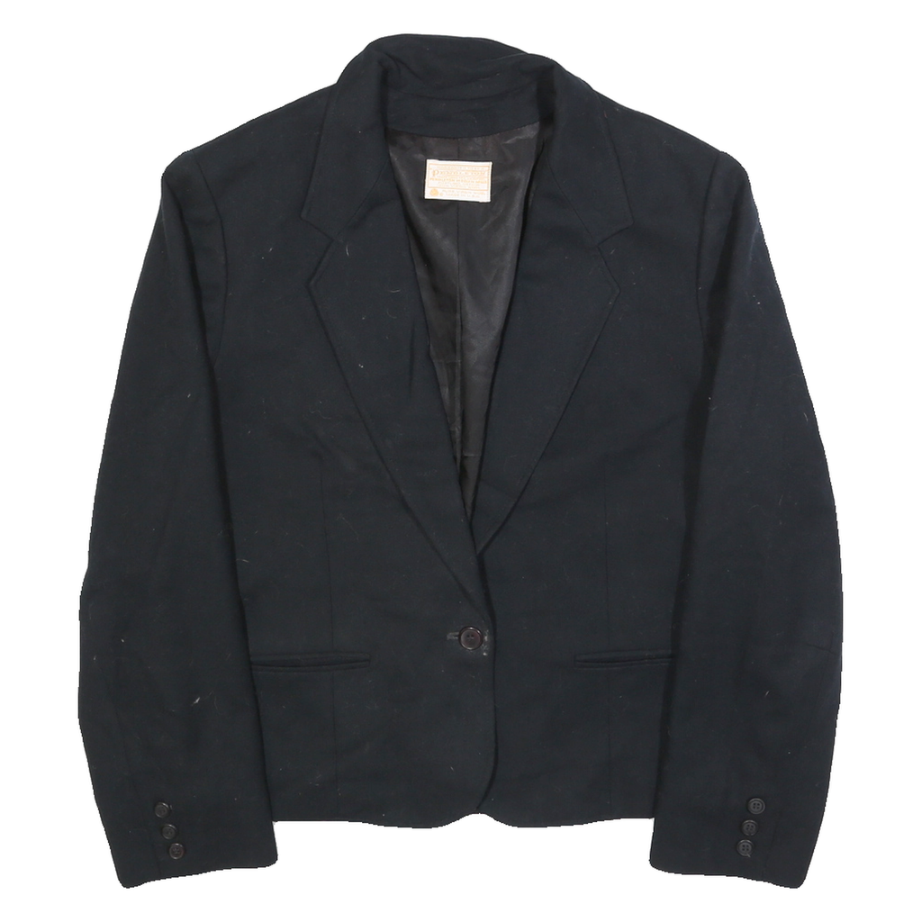 PENDLETON Womens Black Wool Tailored Jacket S Button Closure Plain Classic