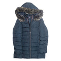 KANGOL Womens Parka Coat Blue Hooded S