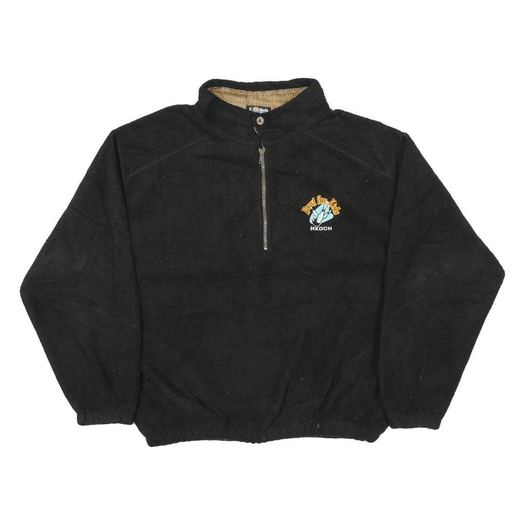 ENGLISH BAY Mens Black Plain Pullover Jumper Crew Neck Polyester Blend L Casual