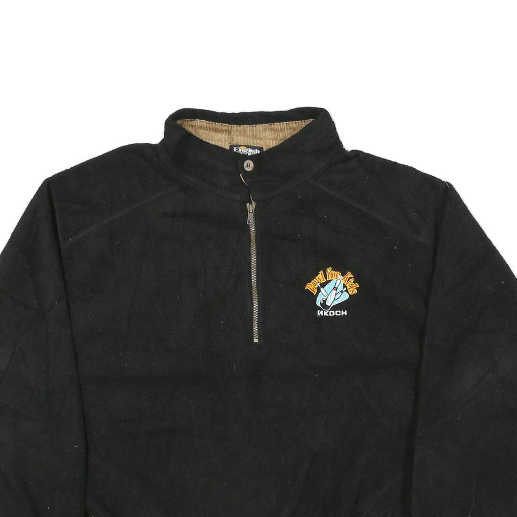 ENGLISH BAY Mens Black Plain Pullover Jumper Crew Neck Polyester Blend L Casual