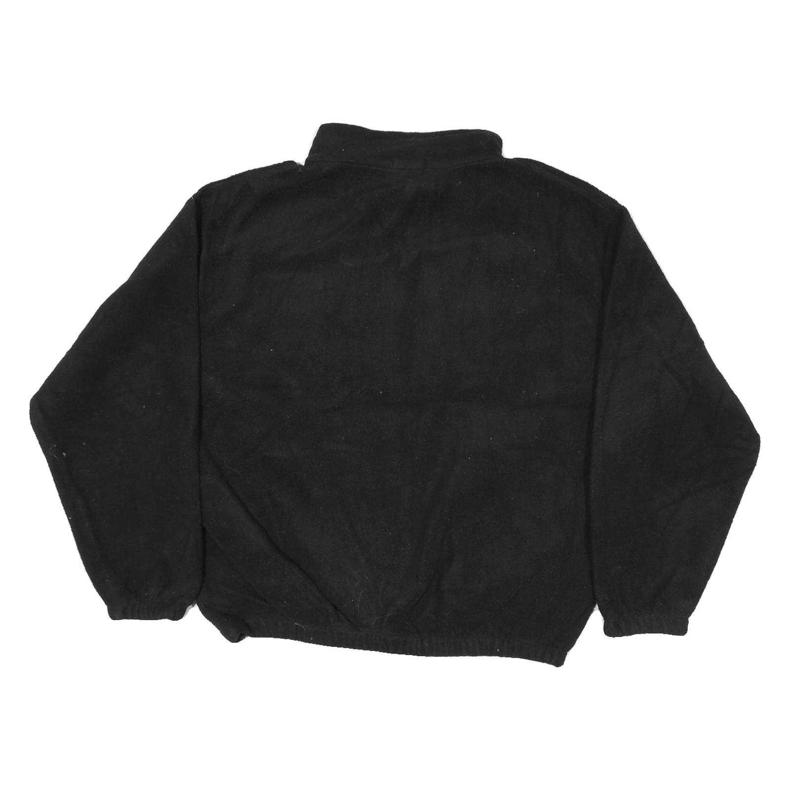 ENGLISH BAY Mens Black Plain Pullover Jumper Crew Neck Polyester Blend L Casual