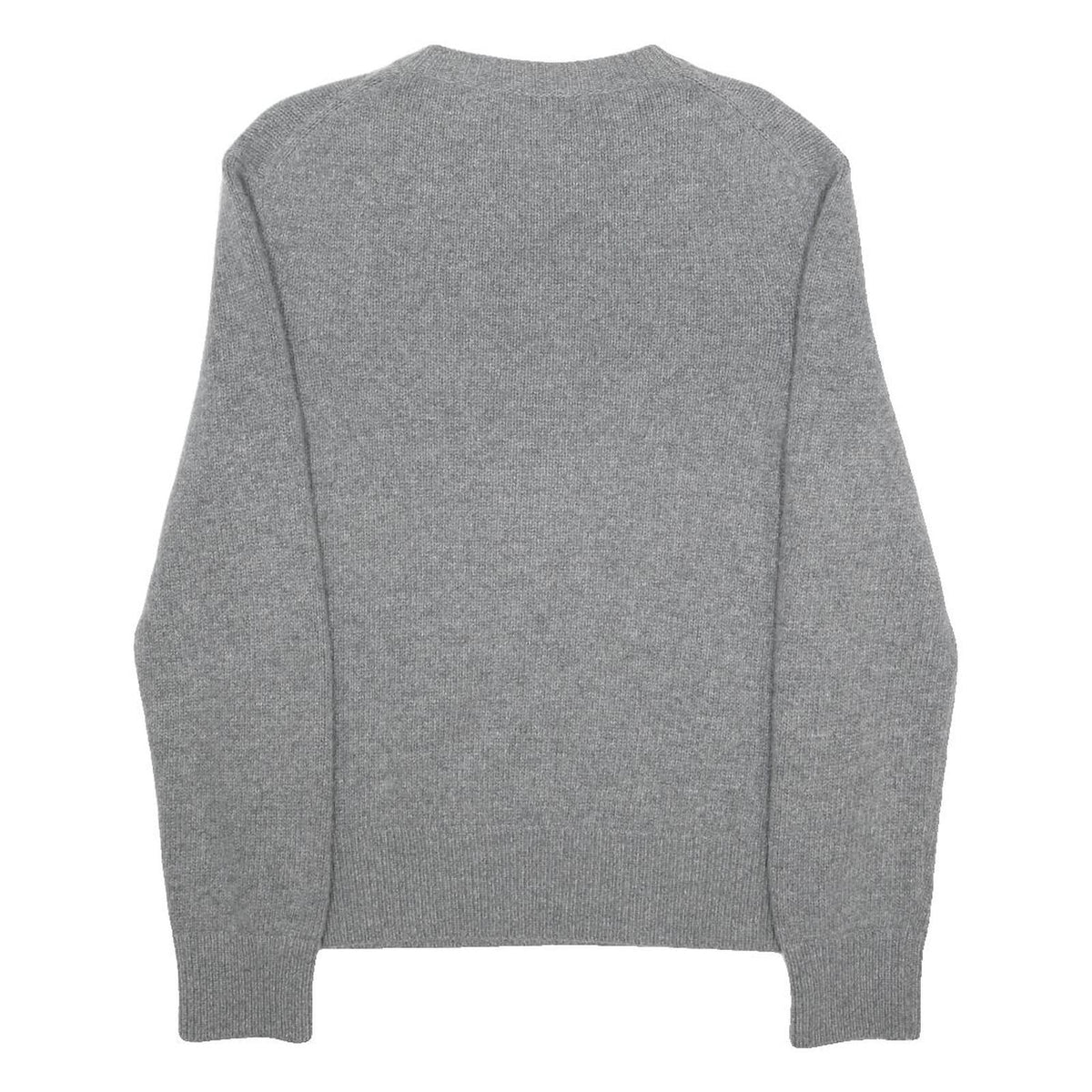 BURBERRY Mens Grey Cashmere Blend Patterned Crew Neck Jumper S Designer Knitwear