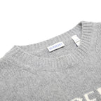 BURBERRY Mens Grey Cashmere Blend Patterned Crew Neck Jumper S Designer Knitwear