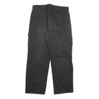 H & M Mens Cotton Blend Black Relaxed Straight Trousers W32 L27 Workwear Zip