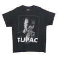 2PAC Mens Black Tupac Graphic T-Shirt L Short Sleeve Crew Neck Music Rap