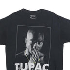 2PAC Mens Black Tupac Graphic T-Shirt L Short Sleeve Crew Neck Music Rap
