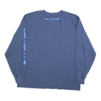 CARHARTT Mens Blue Long Sleeve Crew Neck Cotton Blend T-Shirt L Sleeve Logo