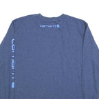CARHARTT Mens Blue Long Sleeve Crew Neck Cotton Blend T-Shirt L Sleeve Logo
