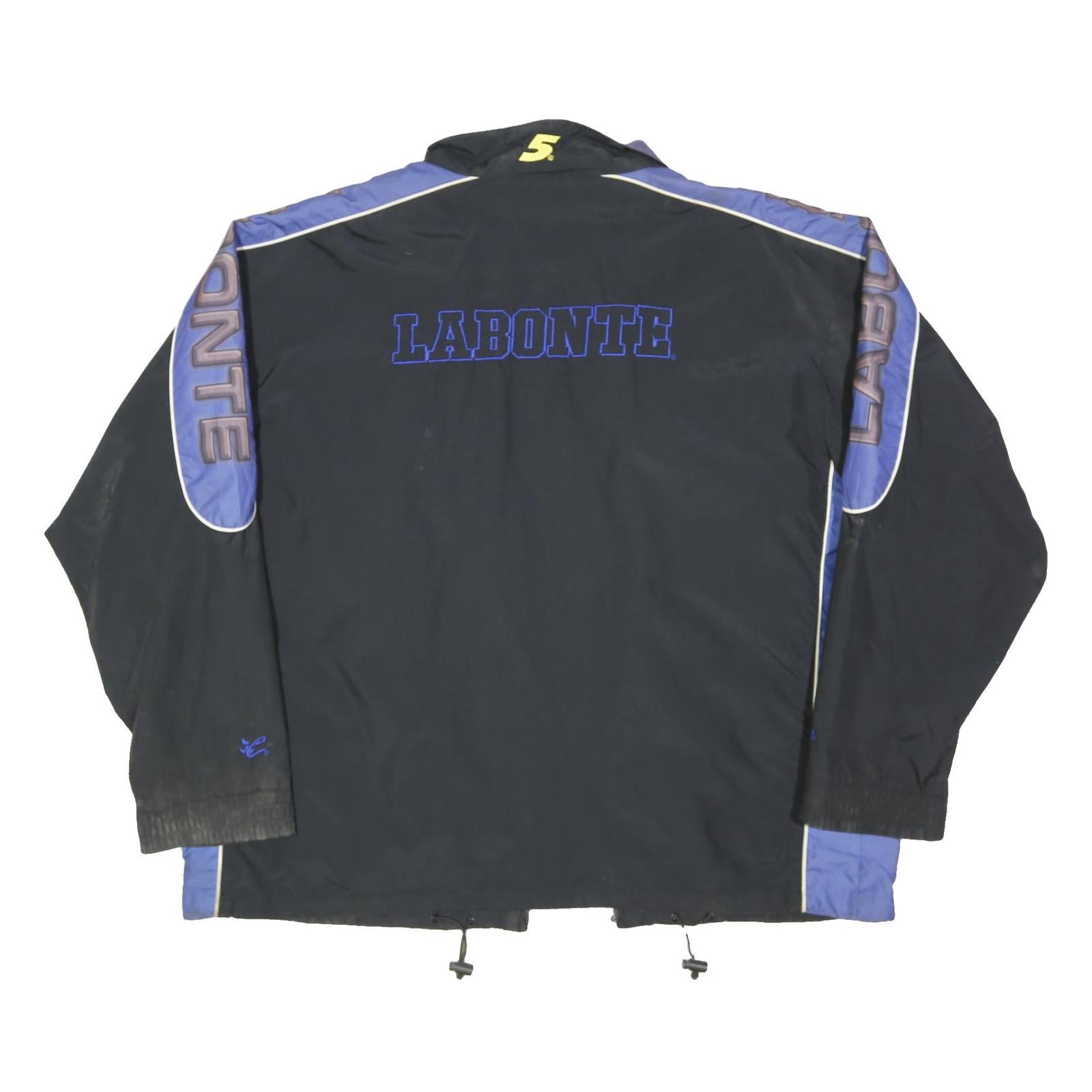 CHASE AUTHENTICS Mens Black & Blue Labonte Racing Jacket 2XL Polyester Blend