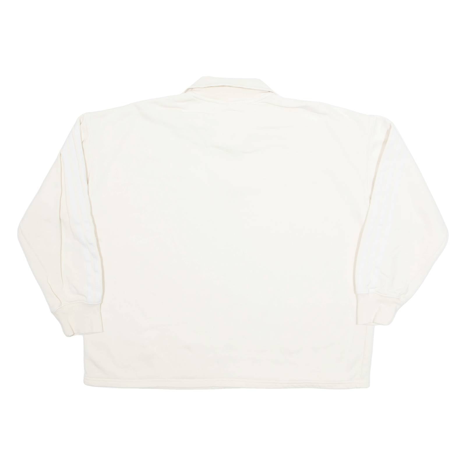 ADIDAS Womens Sweatshirt Beige 1/4 Zip UK 16
