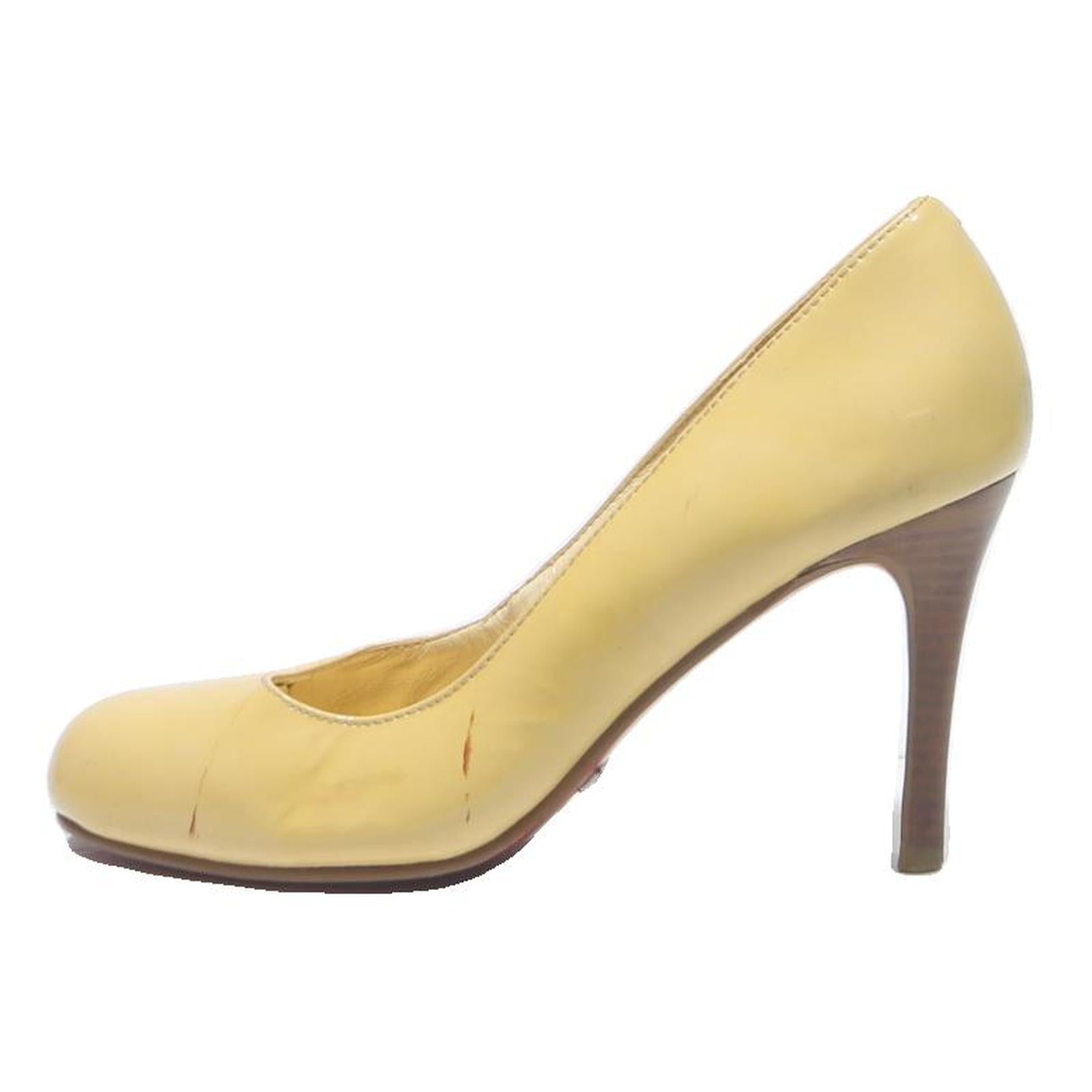 BUFFALO Womens Classic Yellow Heels Synthetic UK 5 Elegant Office Wear
