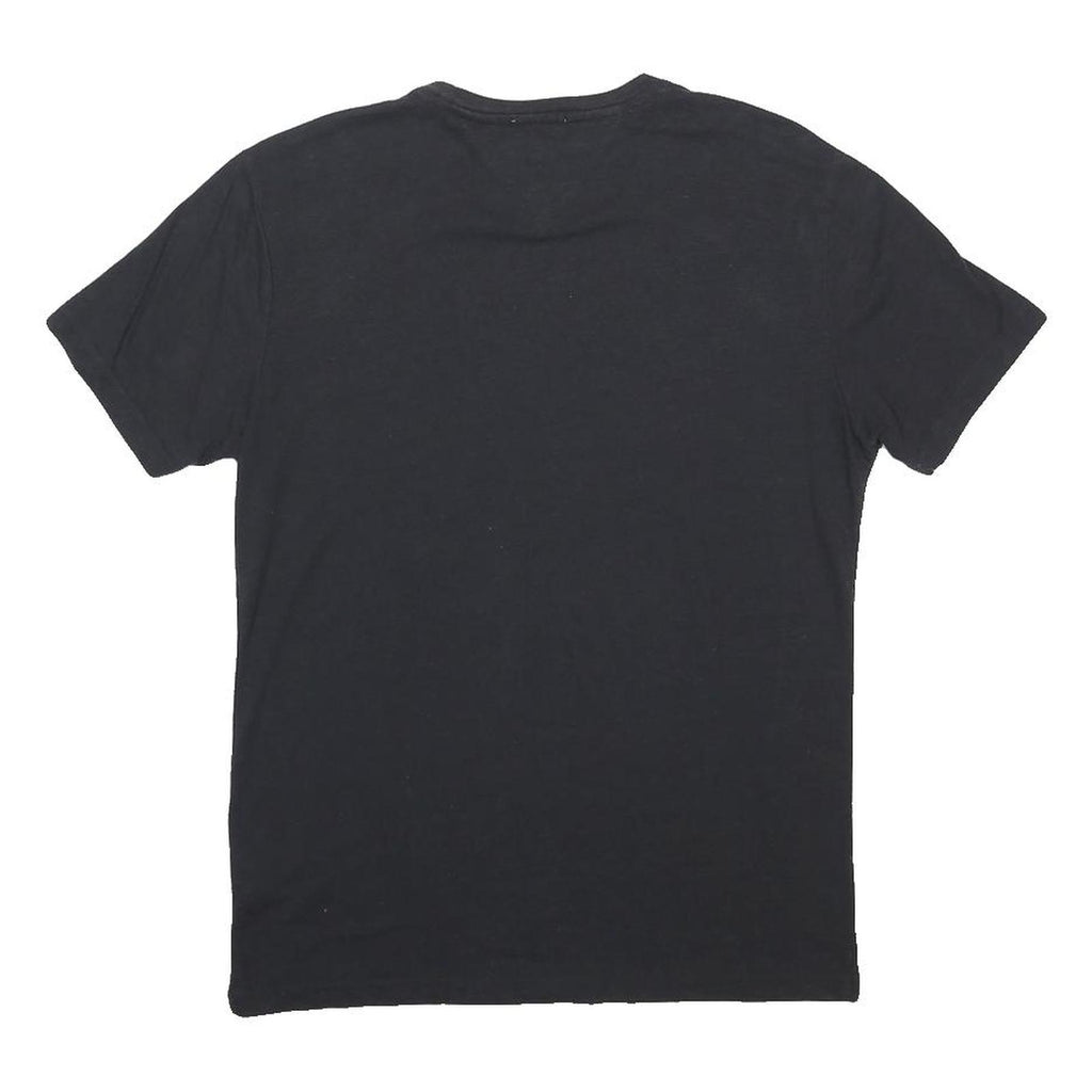 HILFIGER DENIM Mens Black Crew Neck T-Shirt S Cotton Blend Classic Fit Casual
