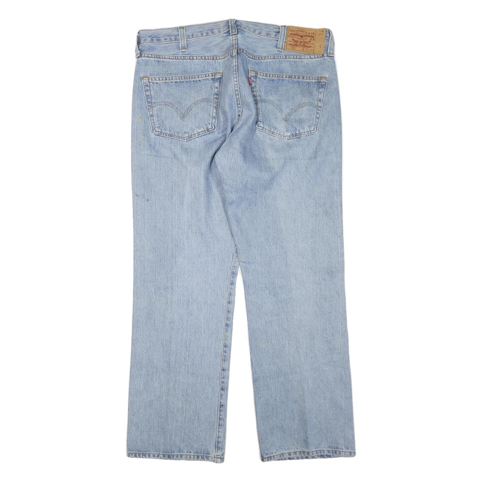 LEVI'S 501 Mens Jeans Blue Regular Straight Denim Light W38 L30 Classic Fit