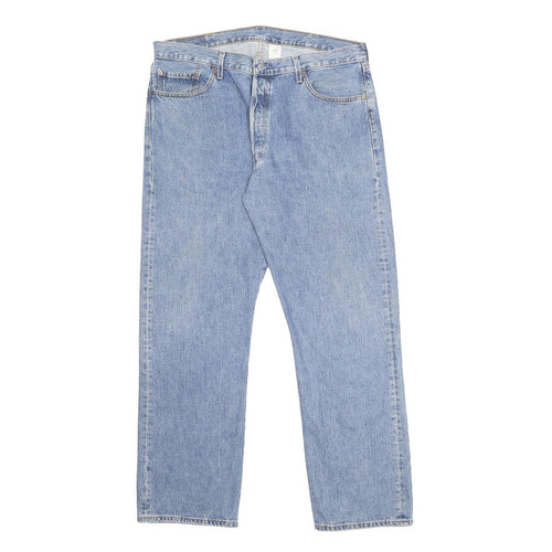 LEVI'S 501 Mens Blue Regular Straight Denim Rinse W40 L32 Cotton Classic Fit