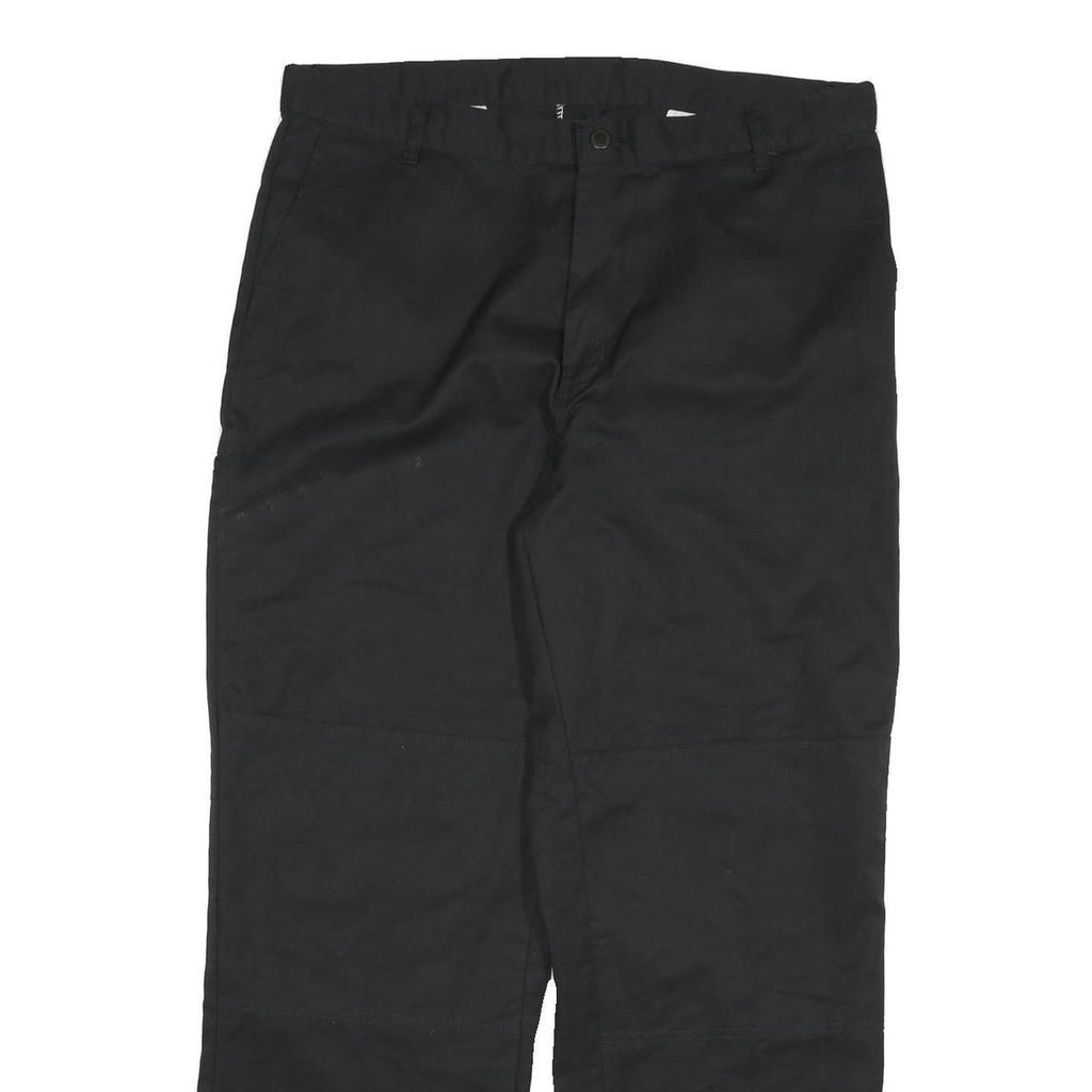DICKIES Mens Relaxed Black Cotton Blend Zip Trousers W36 L31 Workwear