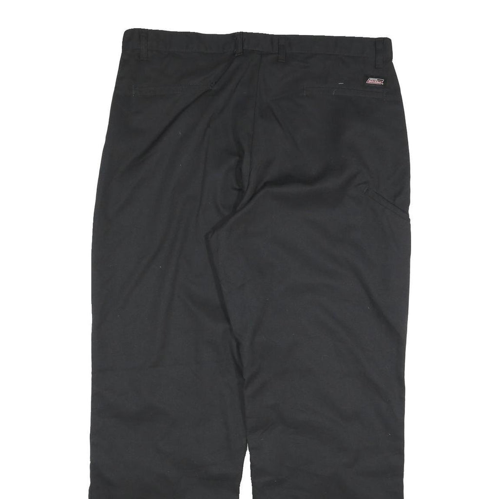 DICKIES Mens Relaxed Black Cotton Blend Zip Trousers W36 L31 Workwear