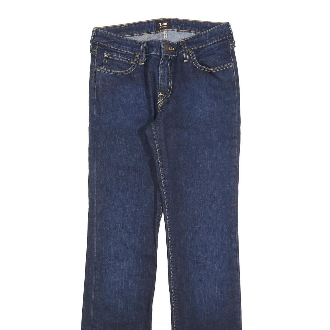 LEE Womens Slim Blue Denim Cotton Jeans W28 L33 Classic Fit Zip Closure