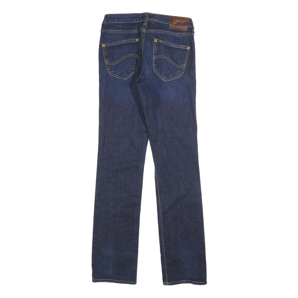 LEE Womens Slim Blue Denim Cotton Jeans W28 L33 Classic Fit Zip Closure