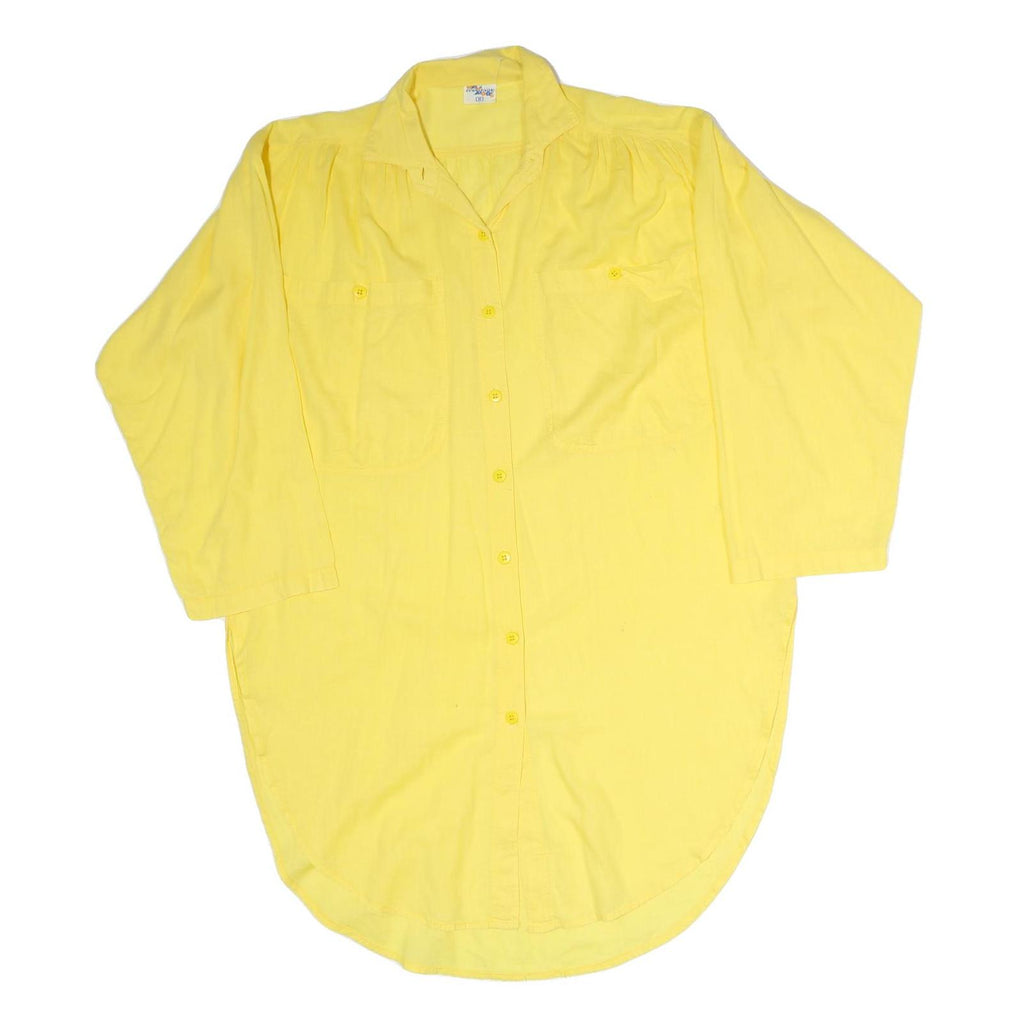 FREEDOM Womens Yellow Cotton Day Shirt Dress M Casual Lightweight