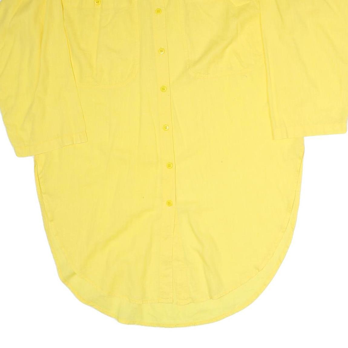 FREEDOM Womens Yellow Cotton Day Shirt Dress M Casual Lightweight