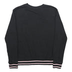 FILA Womens Black Crew Neck S Colourful Logo Stripe Hem Sweatshirt