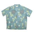 ATTITUDE Mens Blue Casual Shirt XL Cotton Blend Beach Print Summer