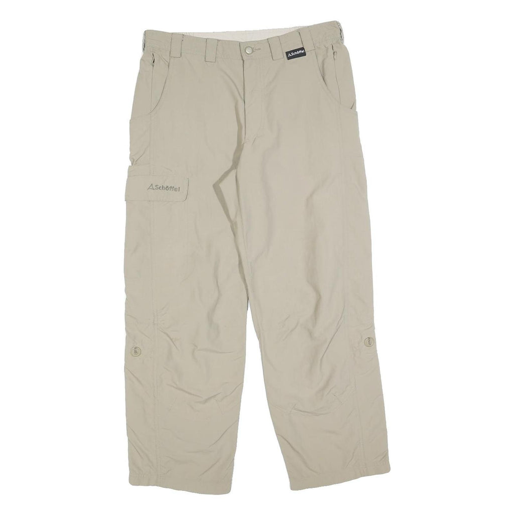 SCHOFFEL Womens Beige Regular Fit Straight Leg Trousers W32 L28 Lightweight