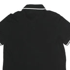 TOMMY HILFIGER Mens Black Short Sleeve Plain Polo Shirt M Cotton Blend