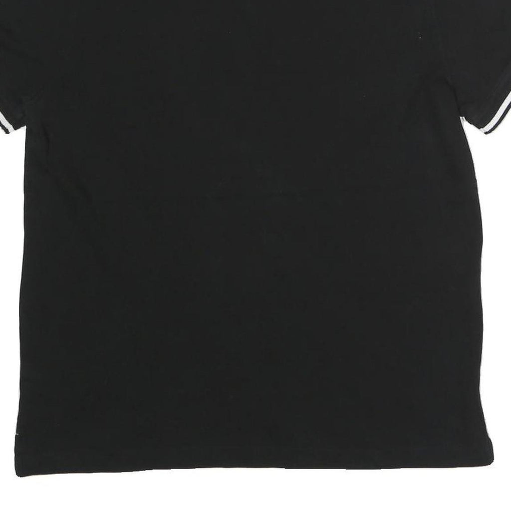 TOMMY HILFIGER Mens Black Short Sleeve Plain Polo Shirt M Cotton Blend