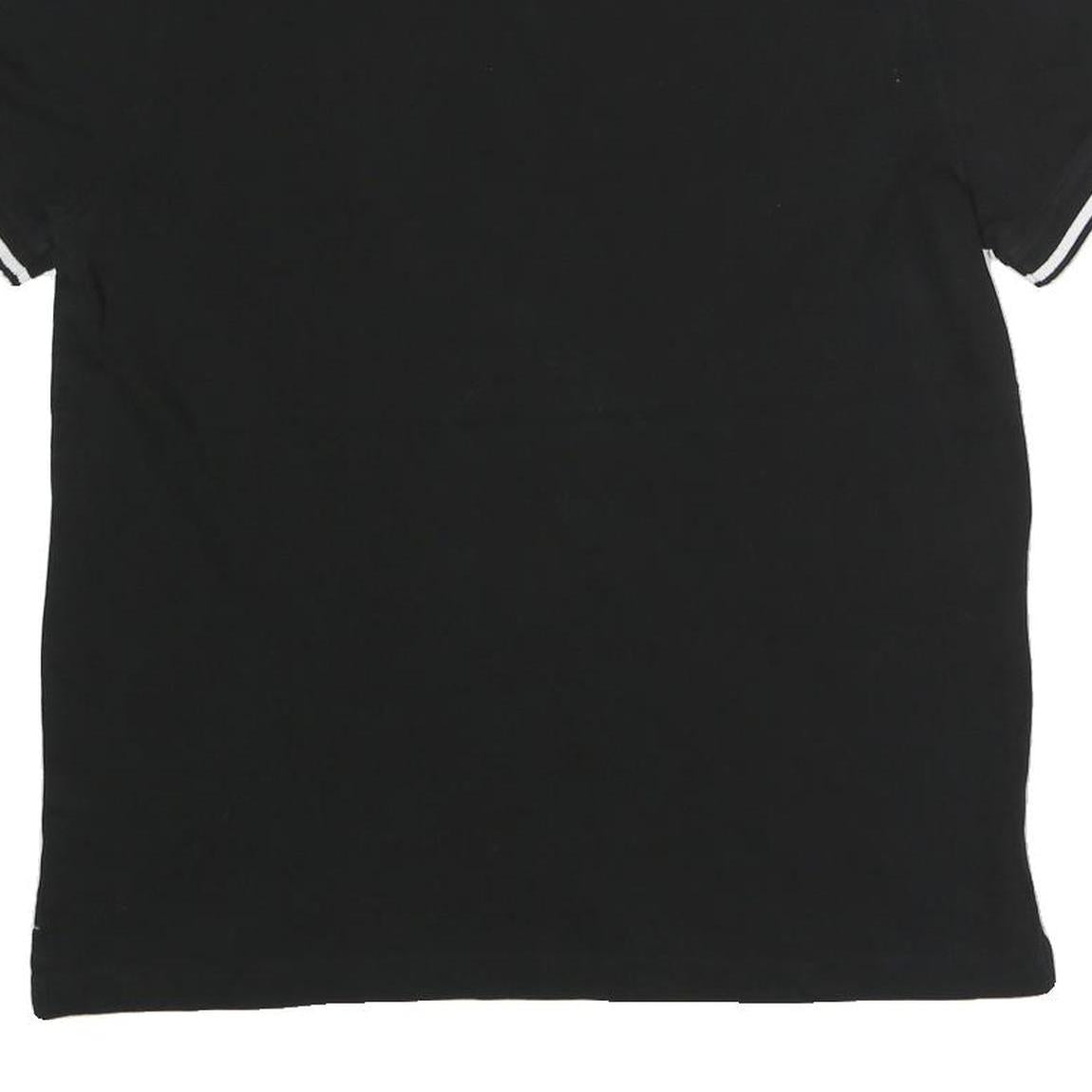 TOMMY HILFIGER Mens Black Short Sleeve Plain Polo Shirt M Cotton Blend