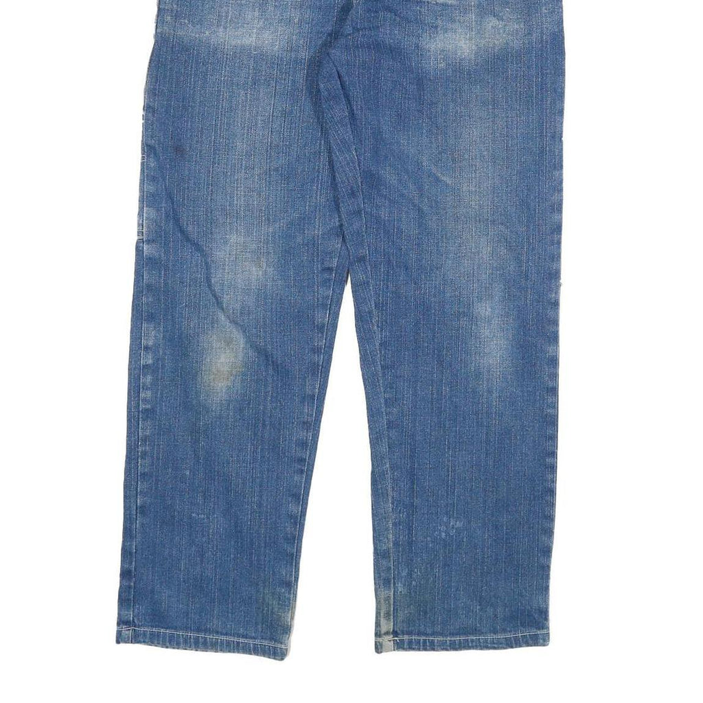 DICKIES Mens Jeans Blue Regular Straight Denim Medium W32 L27 Workwear Zip