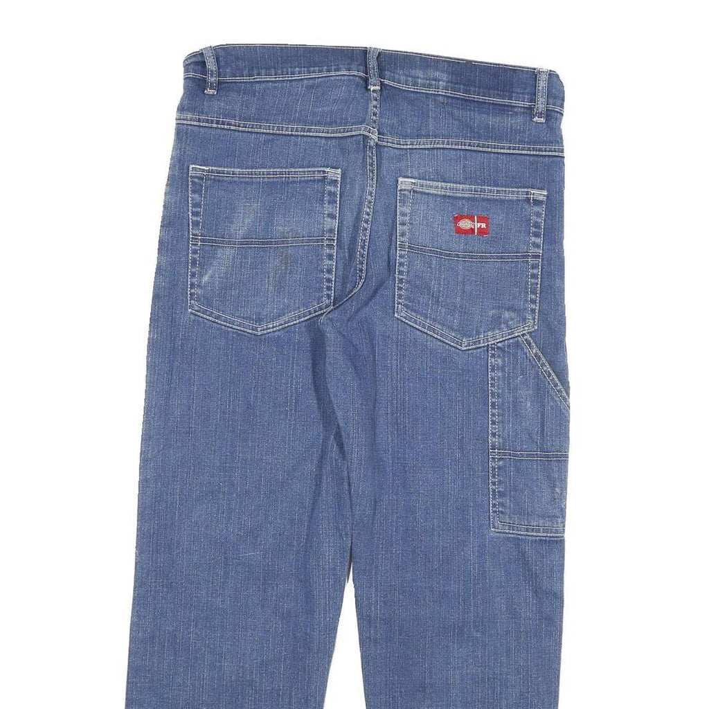DICKIES Mens Jeans Blue Regular Straight Denim Medium W32 L27 Workwear Zip