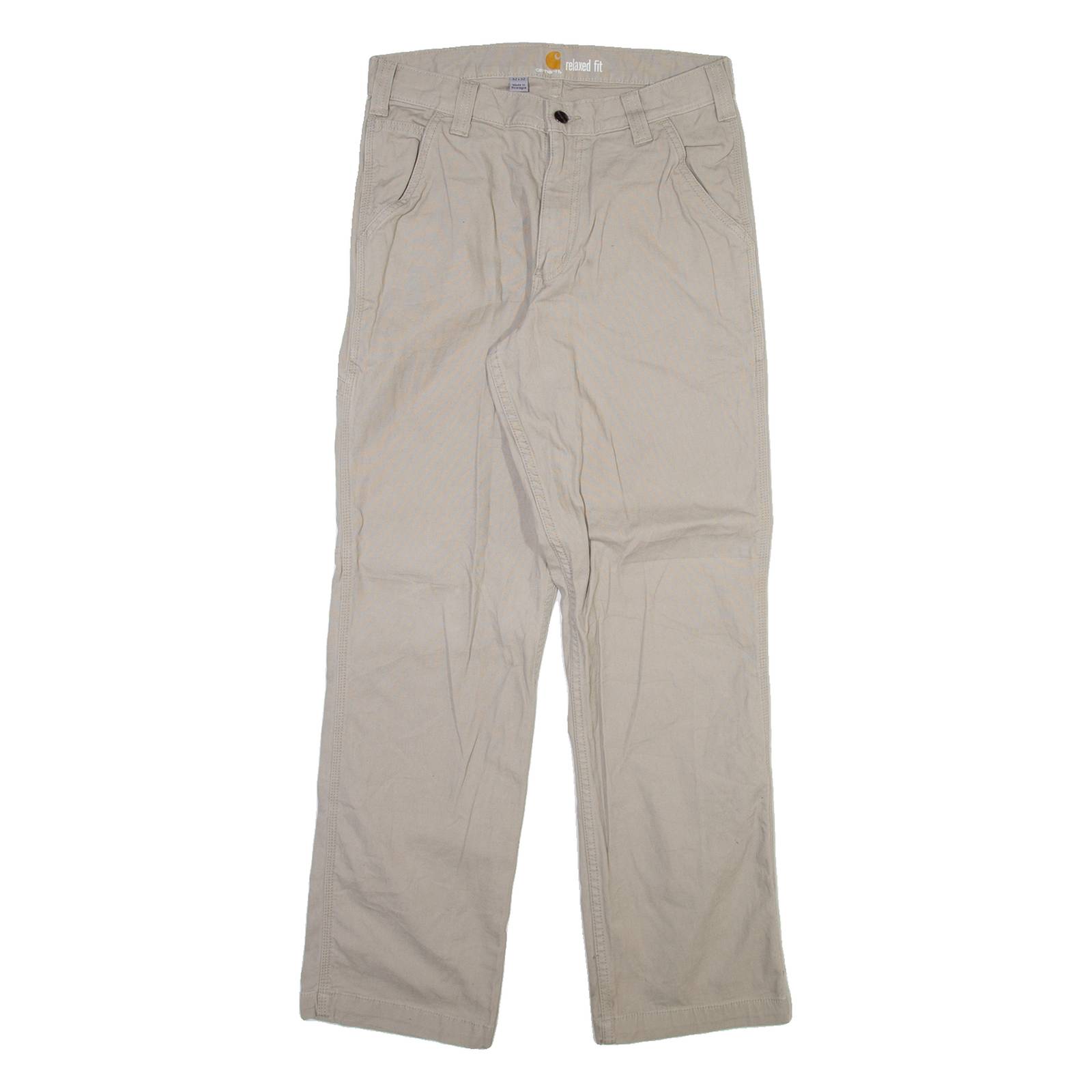 CARHARTT Mens Trousers Beige Relaxed Straight W32 L32