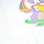 RARE 90s MICKEY INC Figment Girls White Cotton Blend Crew Neck L Sweatshirt