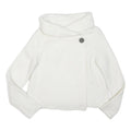 ADRIENNE VITTADINI Womens White Wool Plain Pullover Jumper M Button Detail