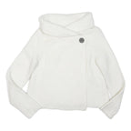 ADRIENNE VITTADINI Womens White Wool Plain Pullover Jumper M Button Detail