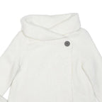 ADRIENNE VITTADINI Womens White Wool Plain Pullover Jumper M Button Detail