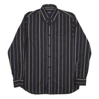 PAUL & SHARK Mens Black Beige Striped Shirt L Classic Button Down Casual