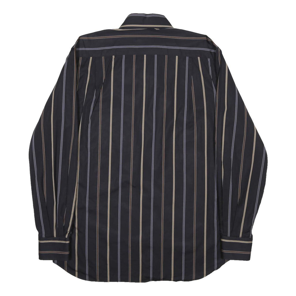 PAUL & SHARK Mens Black Beige Striped Shirt L Classic Button Down Casual